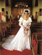 Bride posing in church